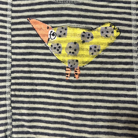 CUT-LOOSE DIAMOND INSET TOP NAVY and Green STRIPE Painted design Medium - Picture 2 of 6